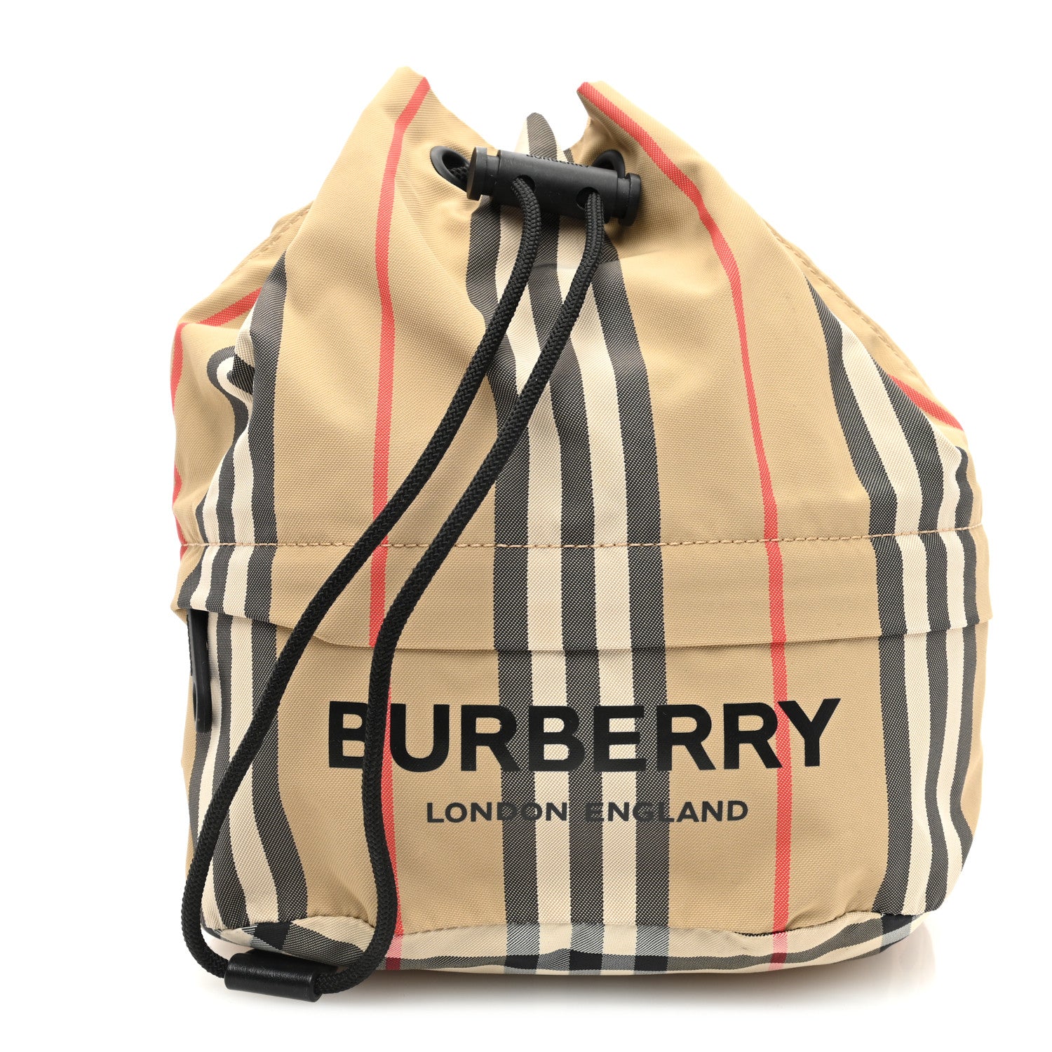 Burberry Econyl Icon Stripe Phoebe Drawcord Pouch Archive Beige 1 of 8