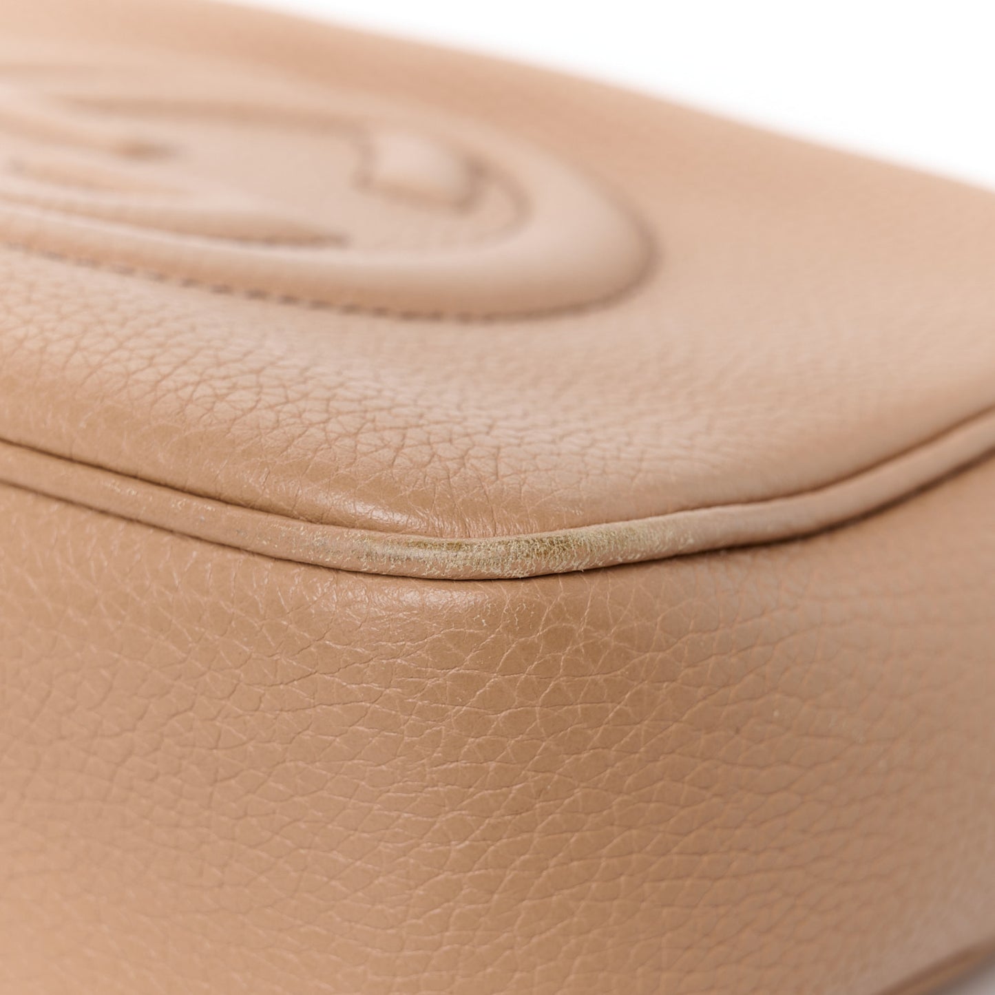 Pebbled Calfskin Small Soho Disco Bag Rose Beige