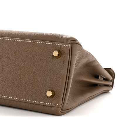 Hermes Togo Kelly Retourne 25 Etoupe 10 of 11