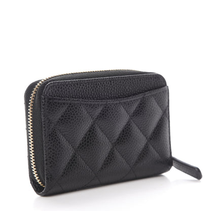 Chanel Caviar Quilted Zip Coin Purse Black 3 of 7