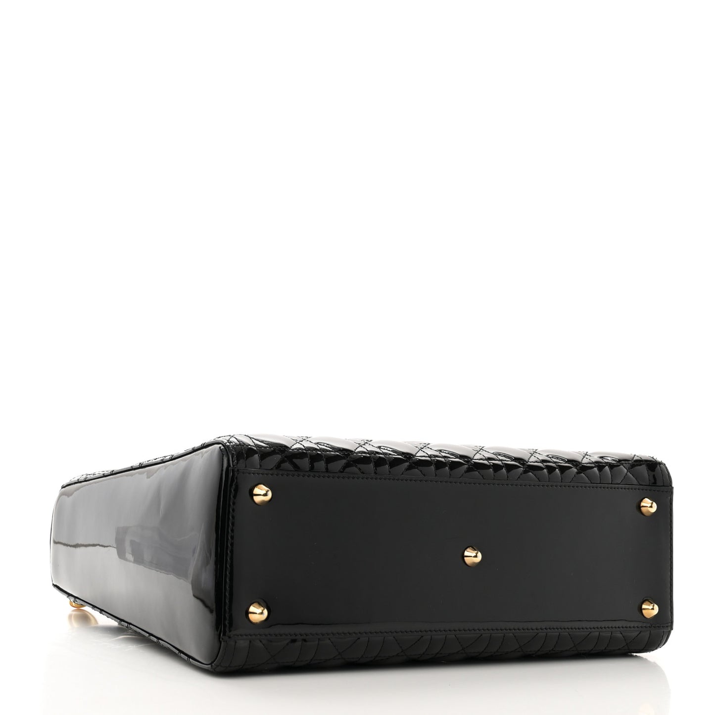 Patent Cannage Large Lady Dior Black