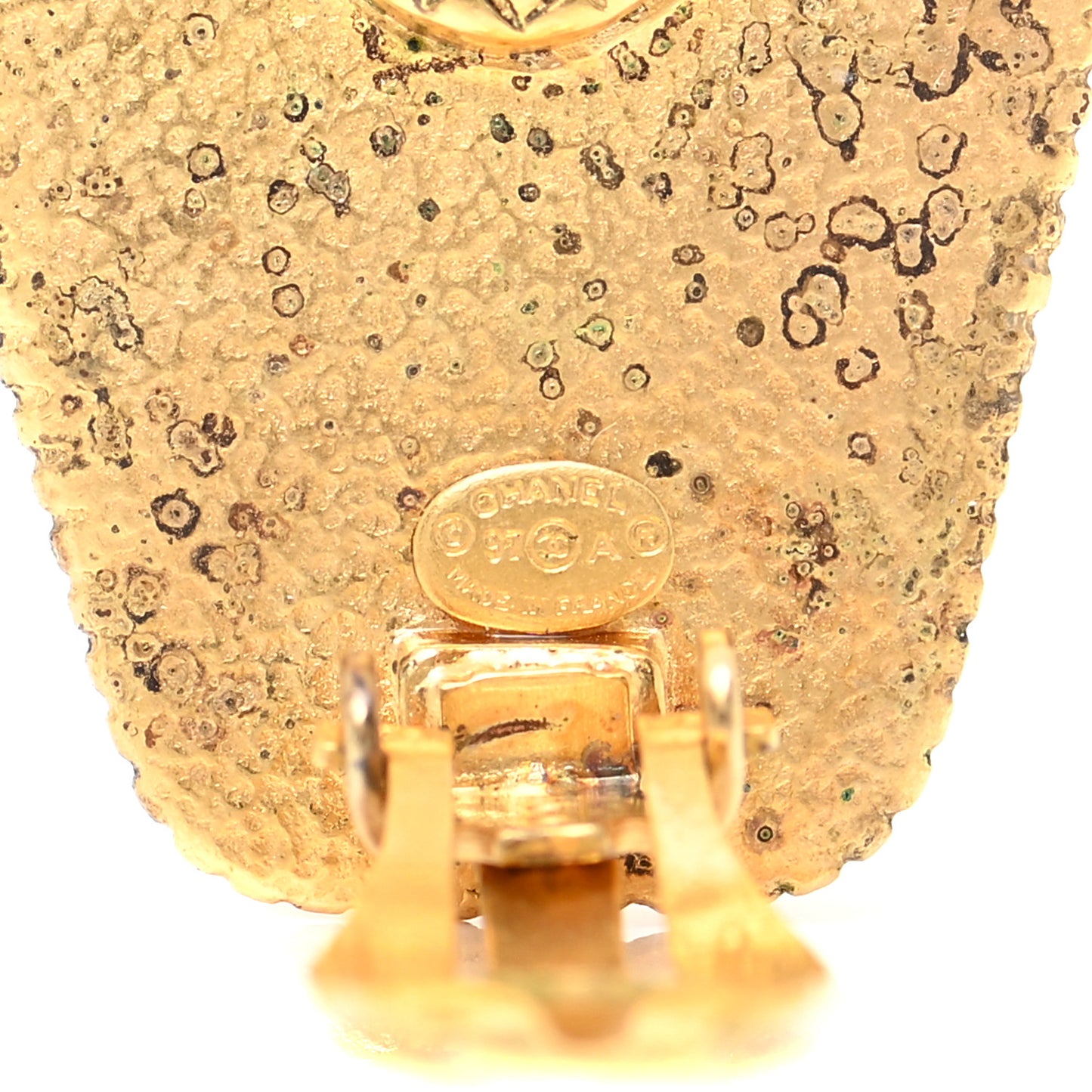 Pearl CC Clip On Earrings Gold