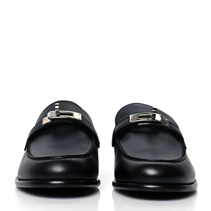 Hermes Calfskin Womens Destin Loafers 37 Black 2 of 9