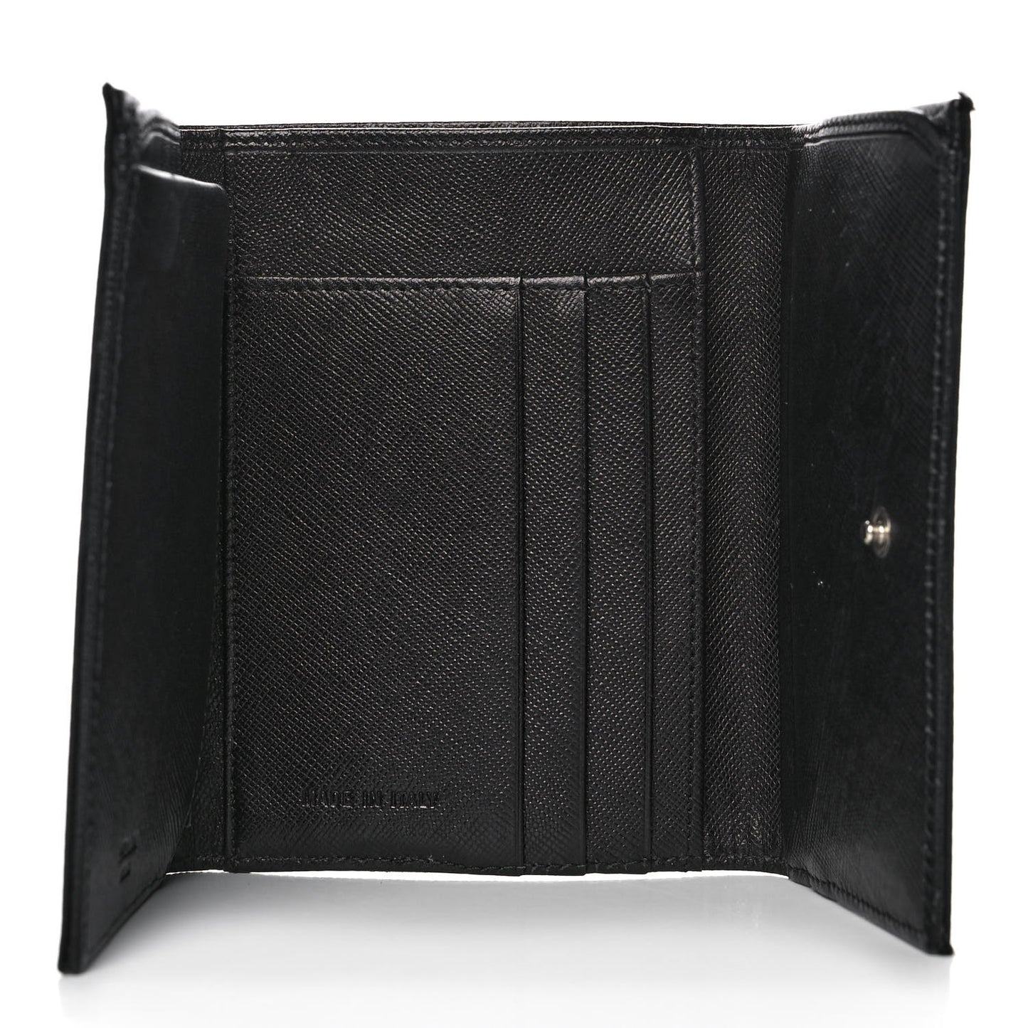 Tessuto Nylon Tri-Fold Compact Wallet Black