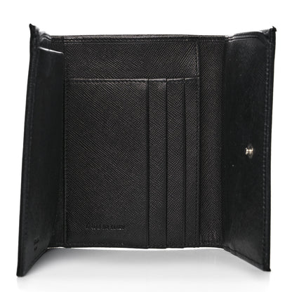 Prada Tessuto Nylon Tri-Fold Compact Wallet Black 5 of 16