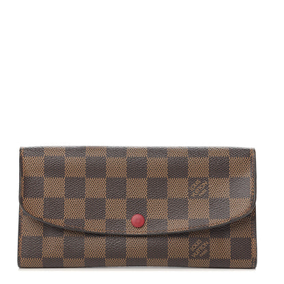 Louis Vuitton Damier Ebene Emilie Wallet Red 1 of 7