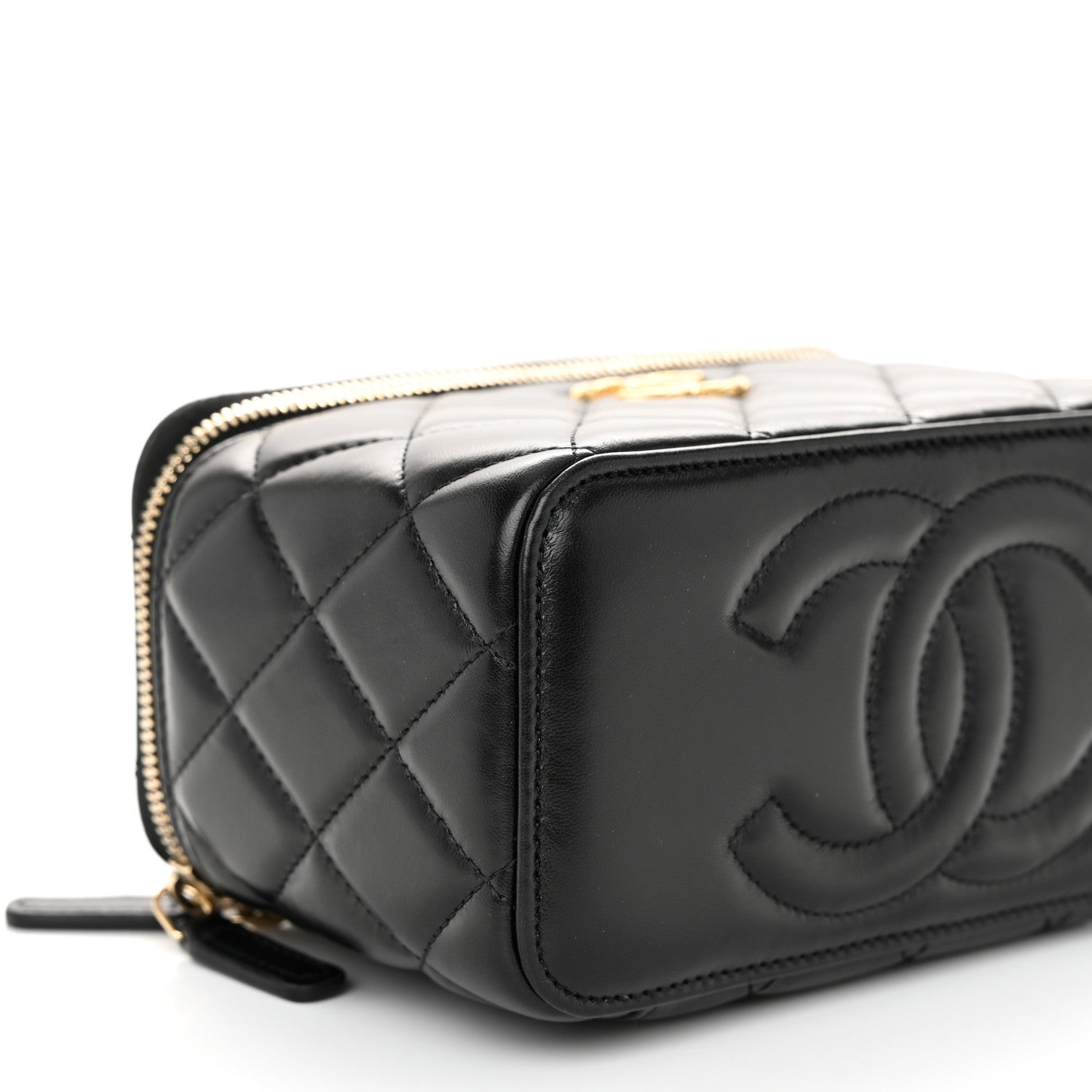 Chanel Lambskin Quilted Small Pillow Crush Vanity Case With Chain Black 9 of 11