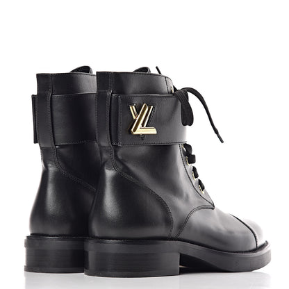 Louis Vuitton Calfskin Wonderland Ranger Boots 36 Black 4 of 11