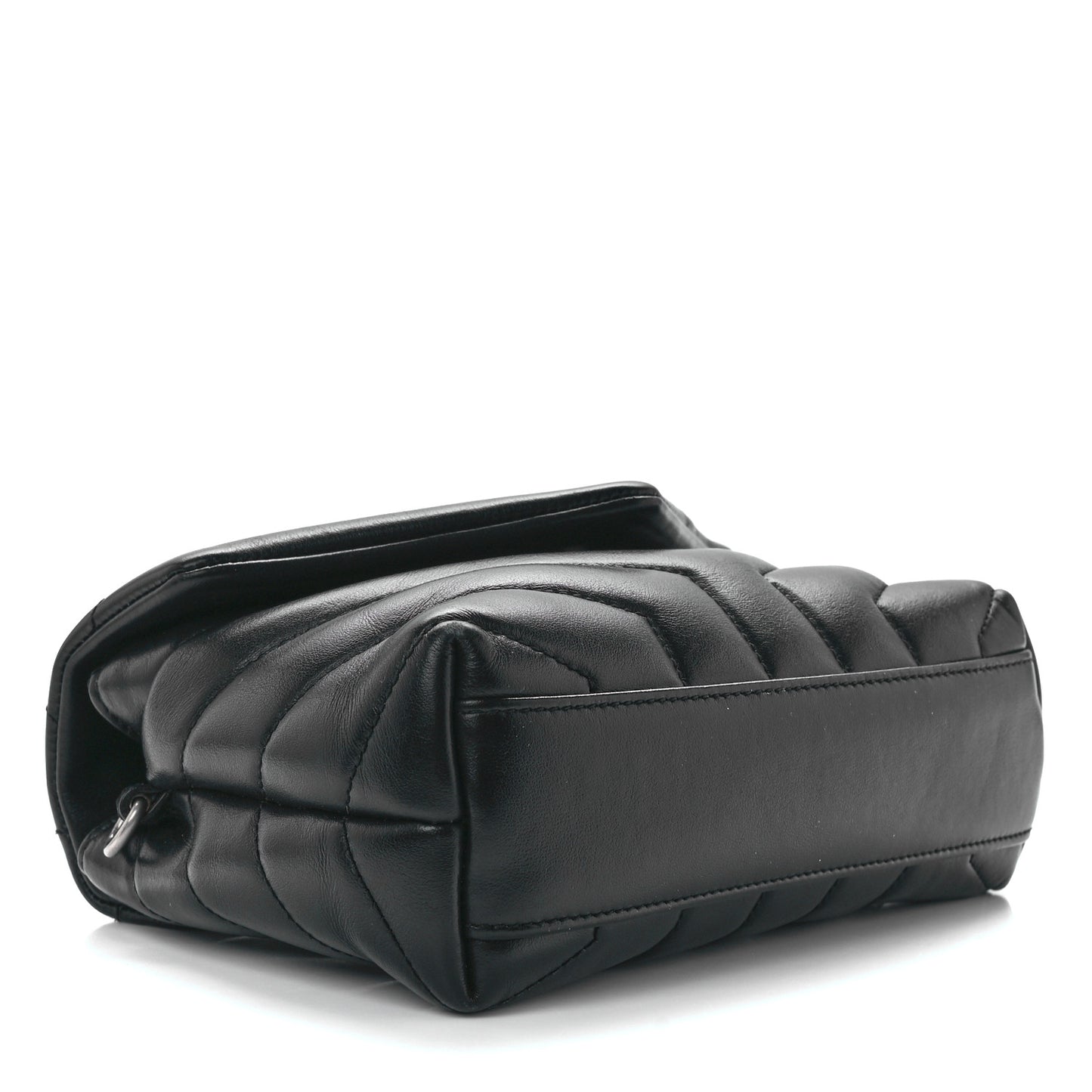 Calfskin Y Quilted Monogram Toy Loulou Crossbody Bag Black