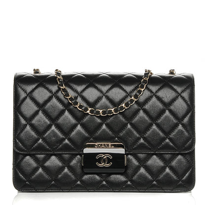Chanel Sheepskin Quilted Large Beauty Lock Flap Black 1 of 14
