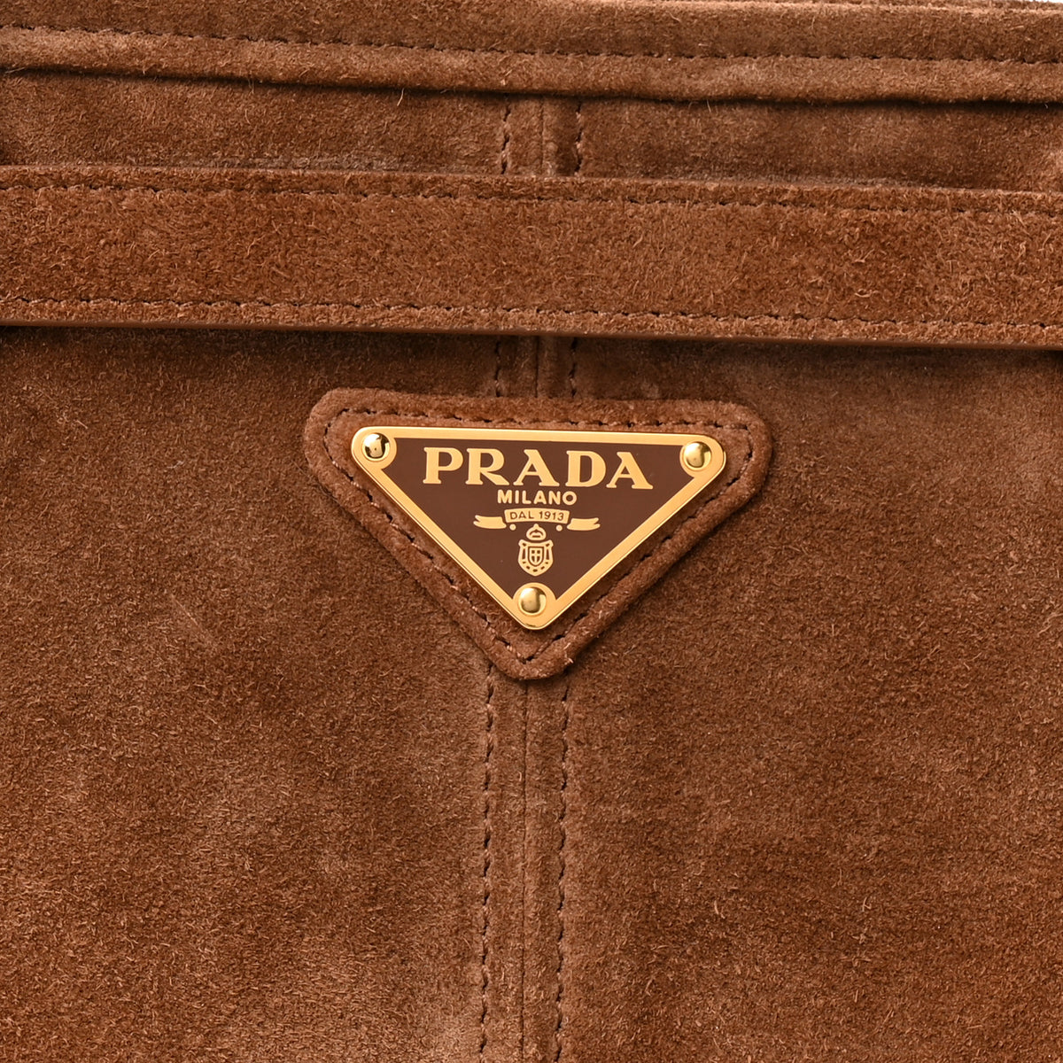 Suede Extra Large Bonnie Shoulder Bag Cocoa Brown
