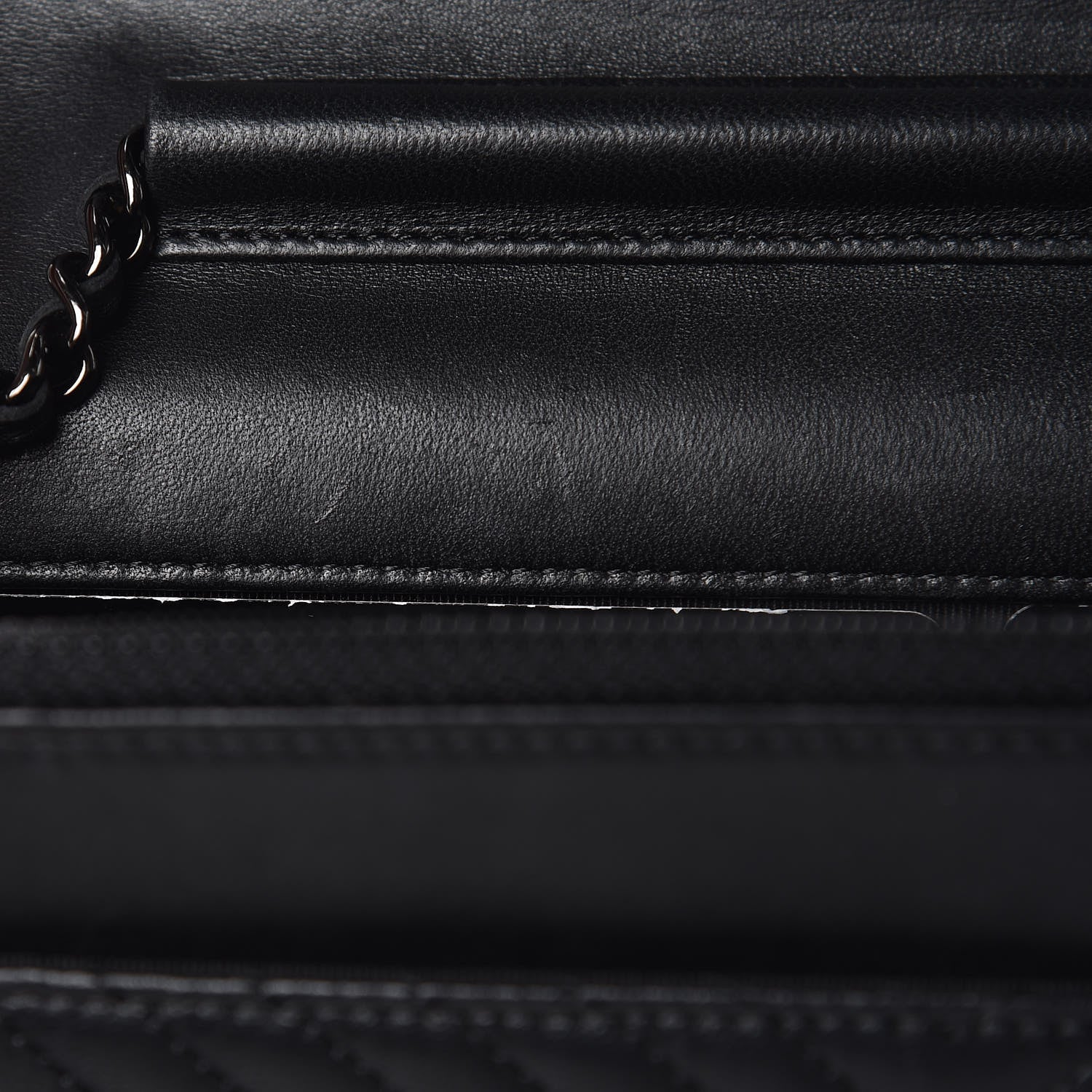 Chanel Lambskin Chevron Quilted Wallet On Chain WOC So Black 11 of 17