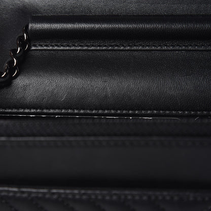 Chanel Lambskin Chevron Quilted Wallet On Chain WOC So Black 11 of 17