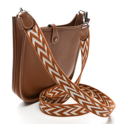 Hermes Taurillon Maurice Amazone Evelyne TPM Gold White 3 of 12