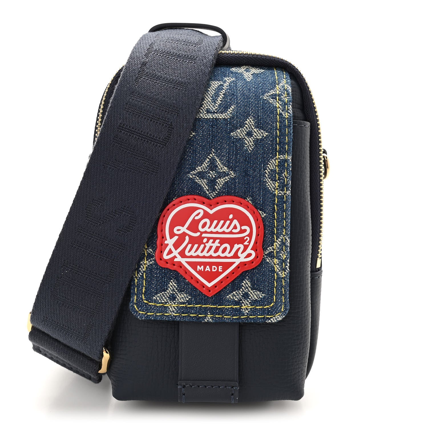 Louis Vuitton X NIGO Denim Monogram Flat Double Phone Pouch 1 of 9