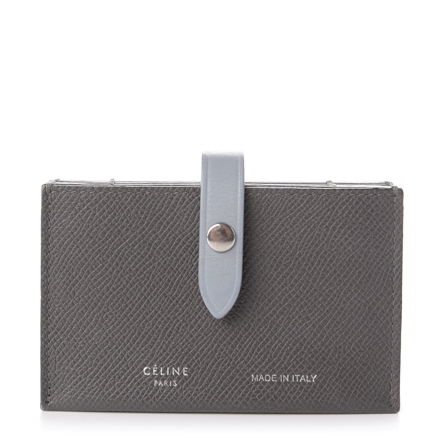 Celine Grained Shiny Calfskin Accordion Card Holder Grey 1 of 6