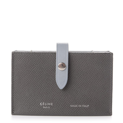 Celine Grained Shiny Calfskin Accordion Card Holder Grey 1 of 6