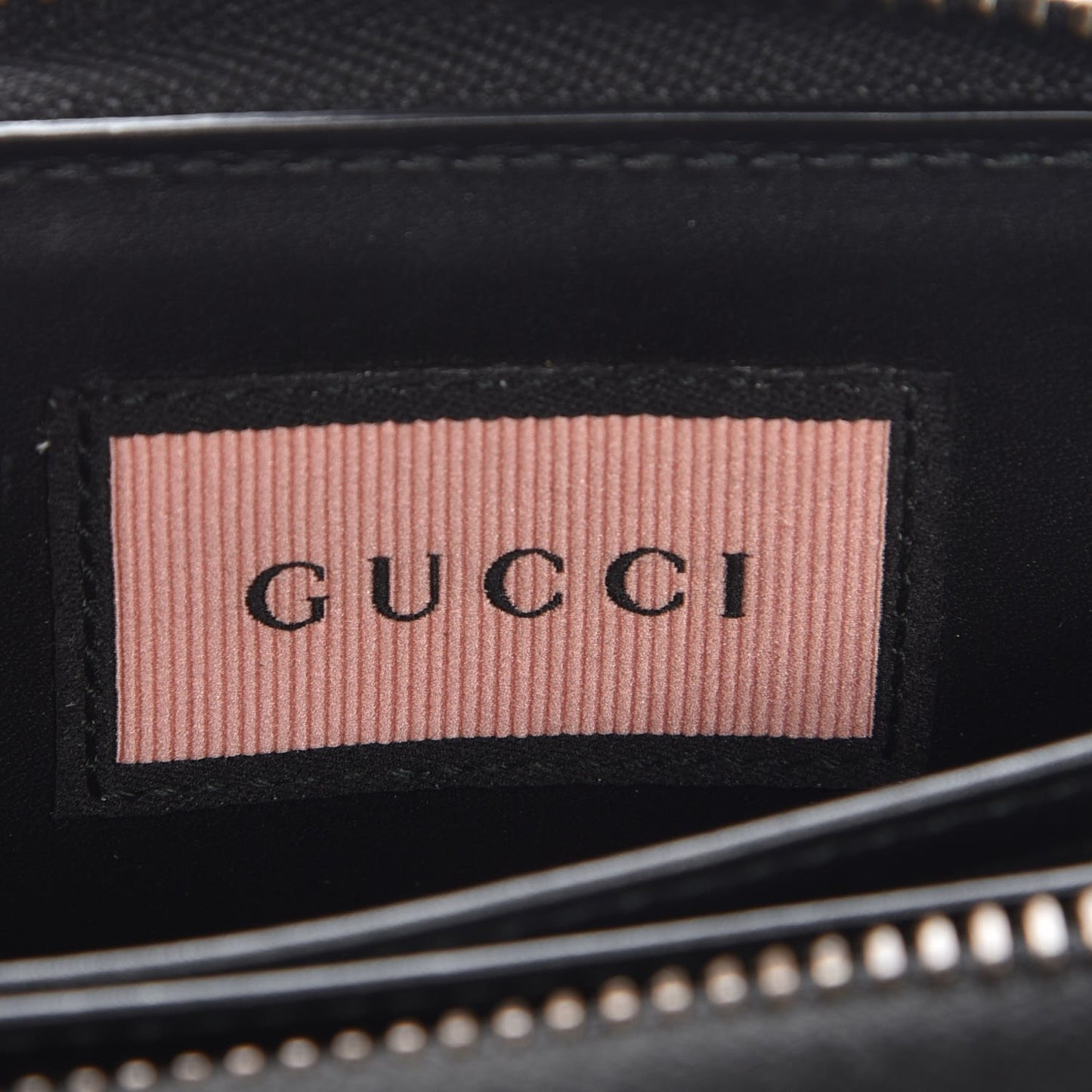 Calfskin GucciGhost Zip Around Card Case Black New Acquamarine