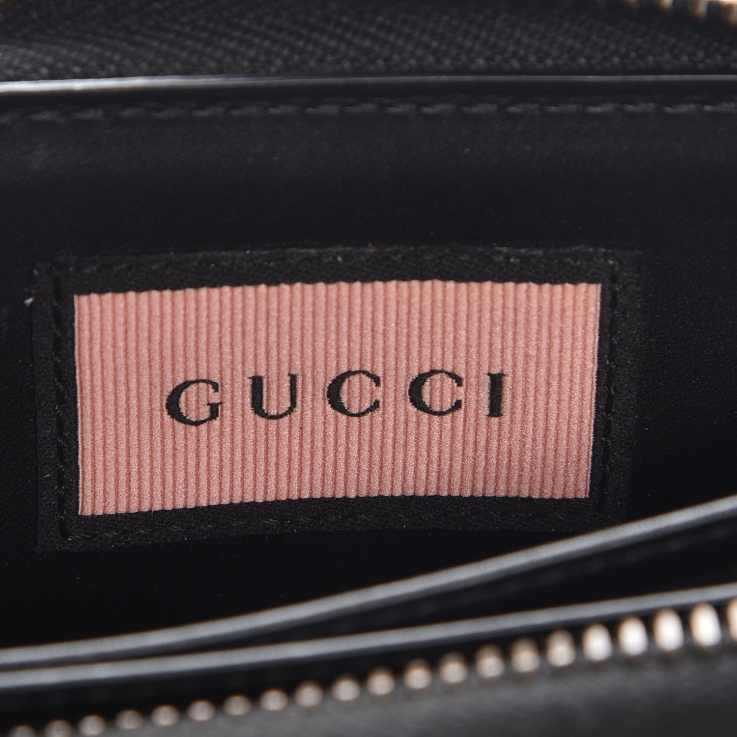 Gucci Calfskin GucciGhost Zip Around Card Case Black New Acquamarine 6 of 7