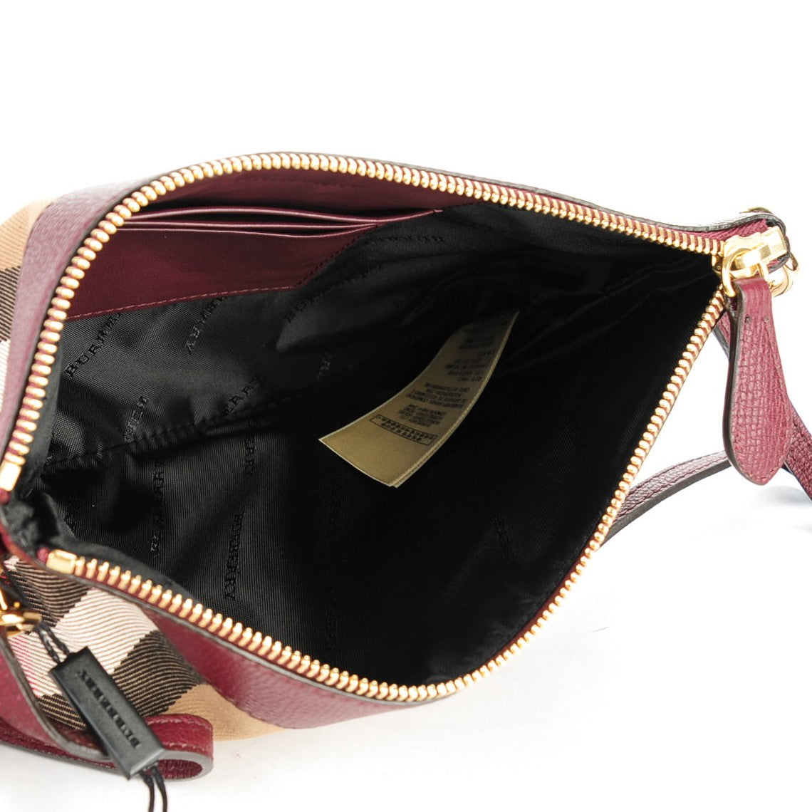 Burberry House Check Derby Peyton Crossbody Clutch Bag Mahogany Red 7 of 8