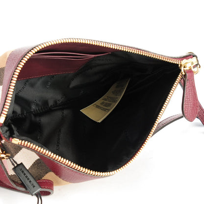 Burberry House Check Derby Peyton Crossbody Clutch Bag Mahogany Red 7 of 8