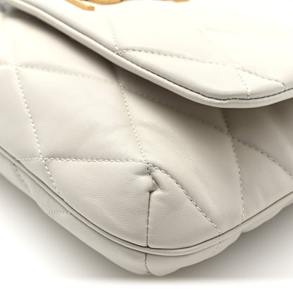 Saint Laurent Lambskin Quilted Le 57 Diamond Shoulder Bag Crema Soft 9 of 9
