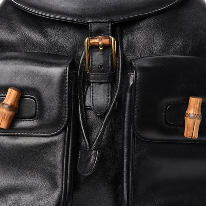 Gucci Calfskin Bamboo Backpack Black 8 of 16