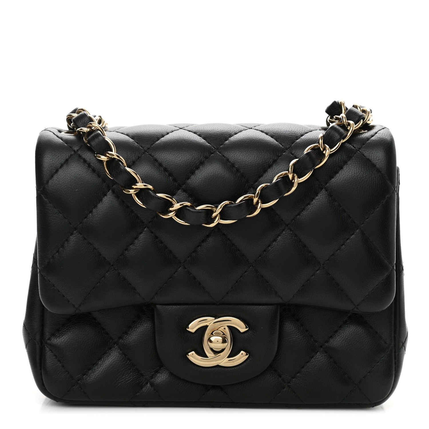 Chanel Lambskin Quilted Mini Square Flap Black 1 of 9