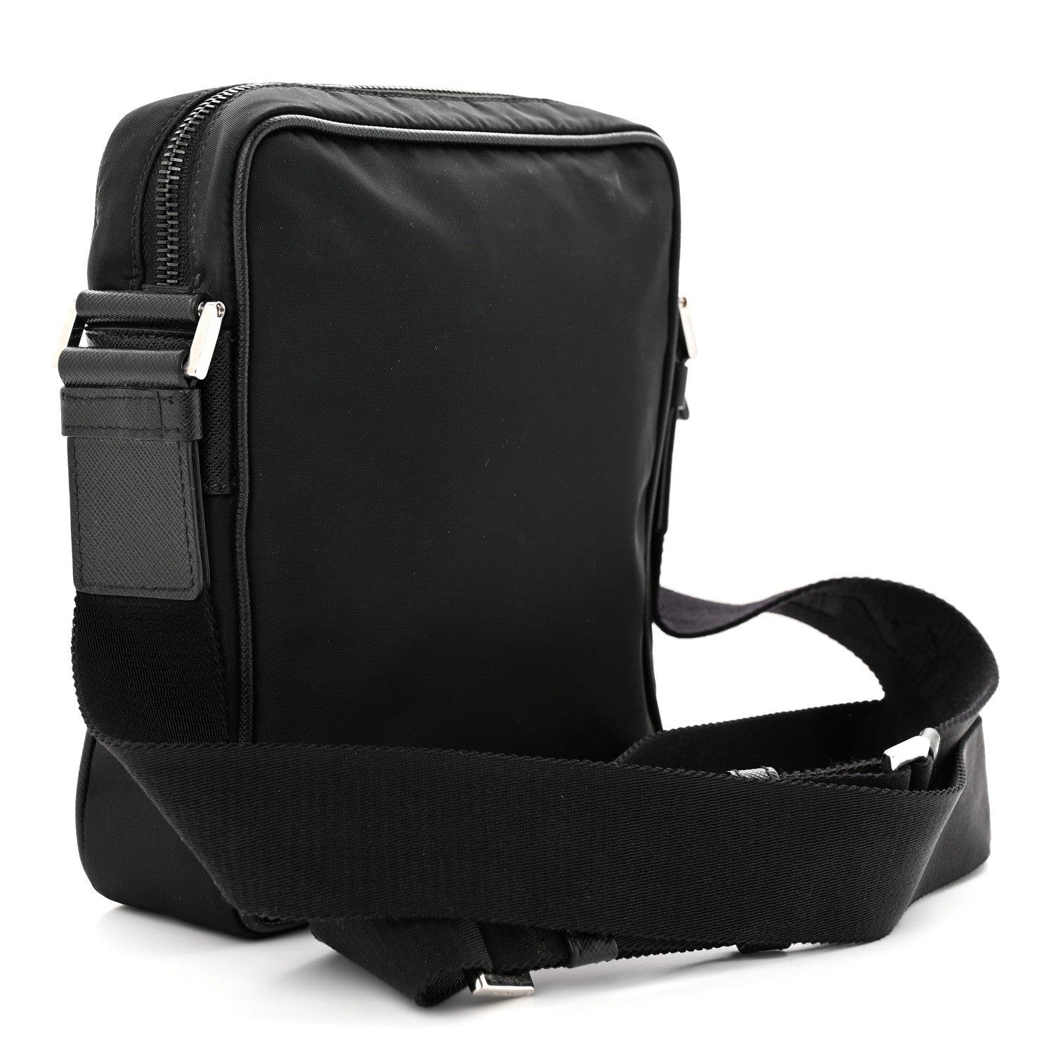 Prada Tessuto Nylon Saffiano Crossbody Black 3 of 14