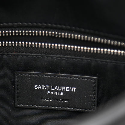 Saint Laurent Lambskin Quilted Toy Loulou Puffer Monogram Chain Satchel Black 7 of 13