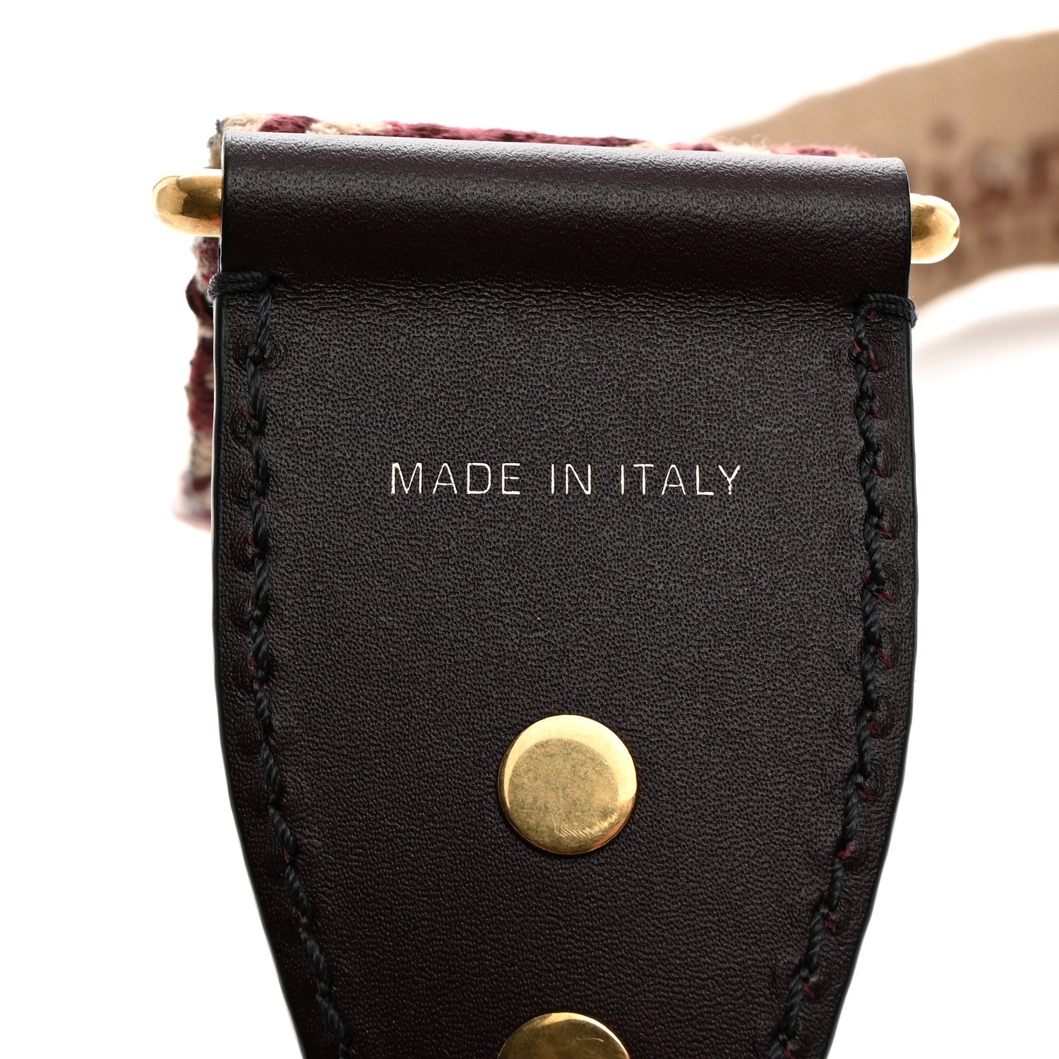 Christian Dior Oblique Studded Shoulder Strap Burgundy 4 of 5