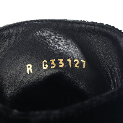 Chanel Velvet CC Lace Up Boots 40.5 Black 8 of 9