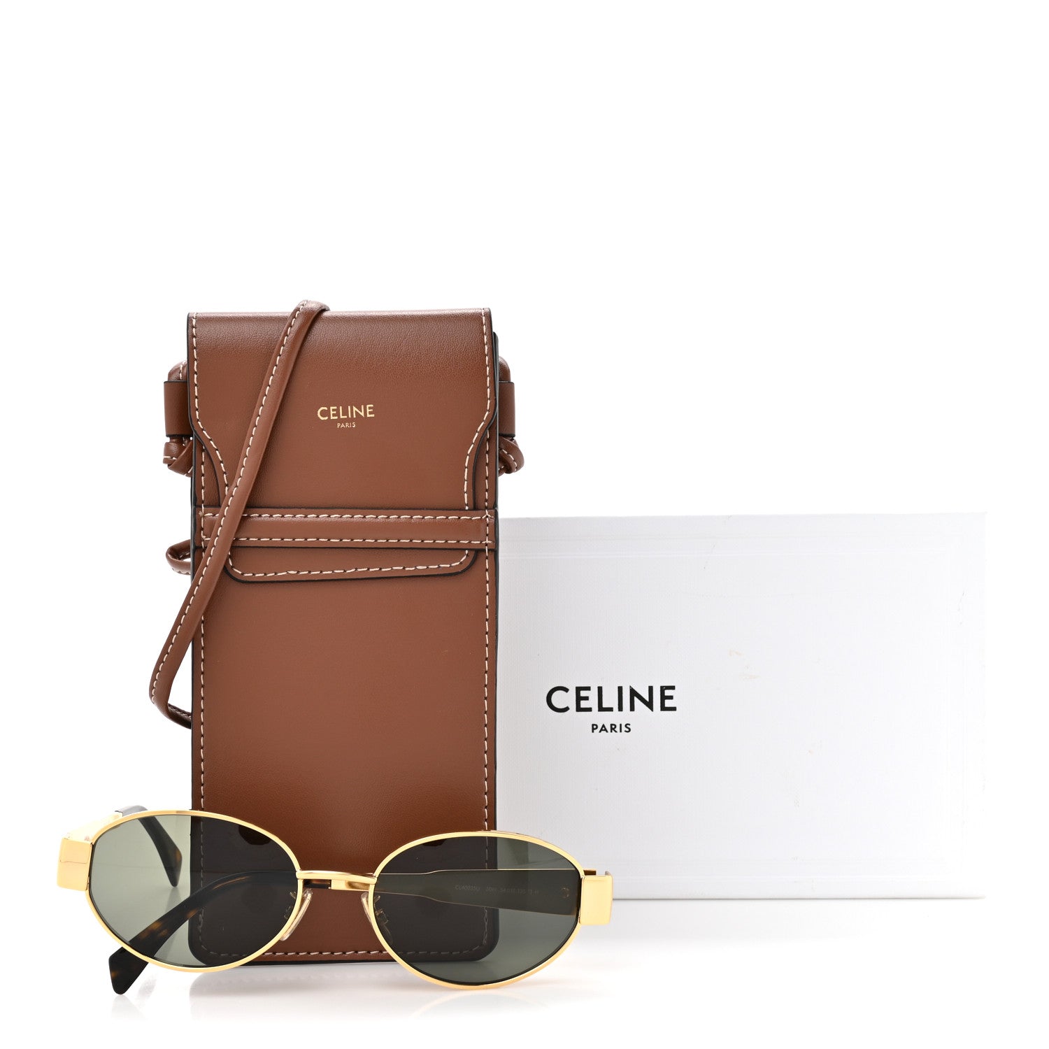 Celine Metal Triomphe 01 Sunglasses CL40235U Gold Green 1812131