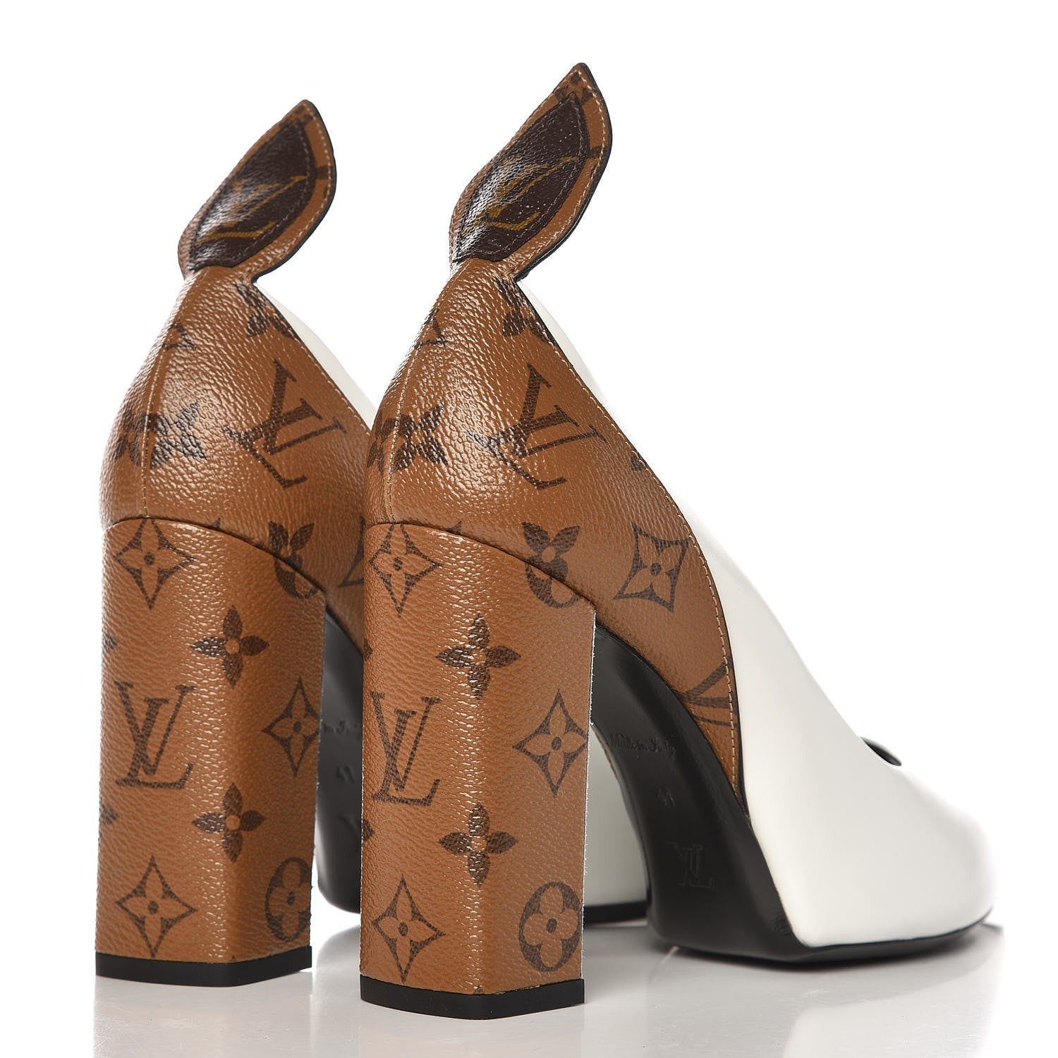 Louis Vuitton Calfskin Reverse Monogram Rodeo Queen Pumps 41 White 4 of 14