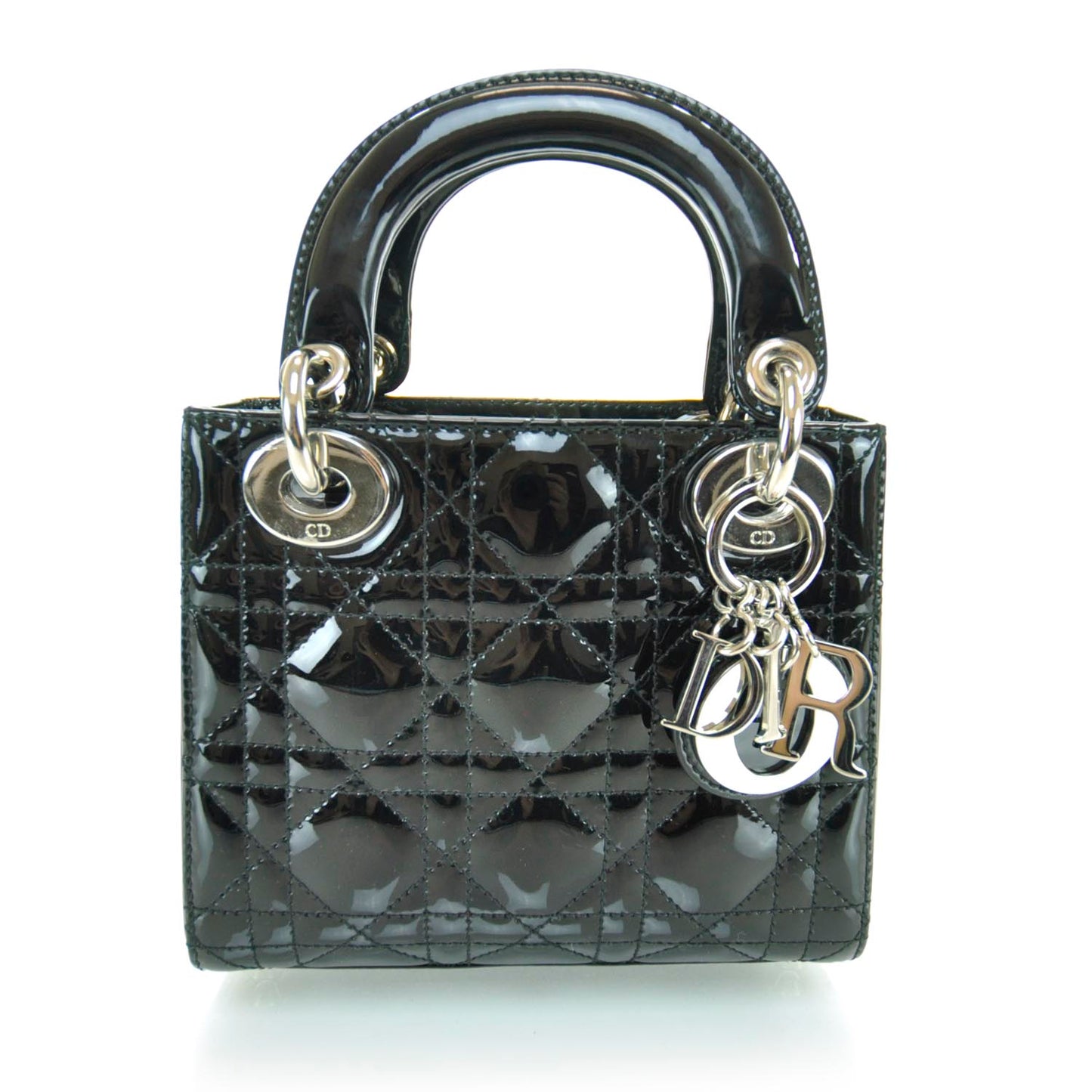 Patent Cannage Mini Lady Dior Black