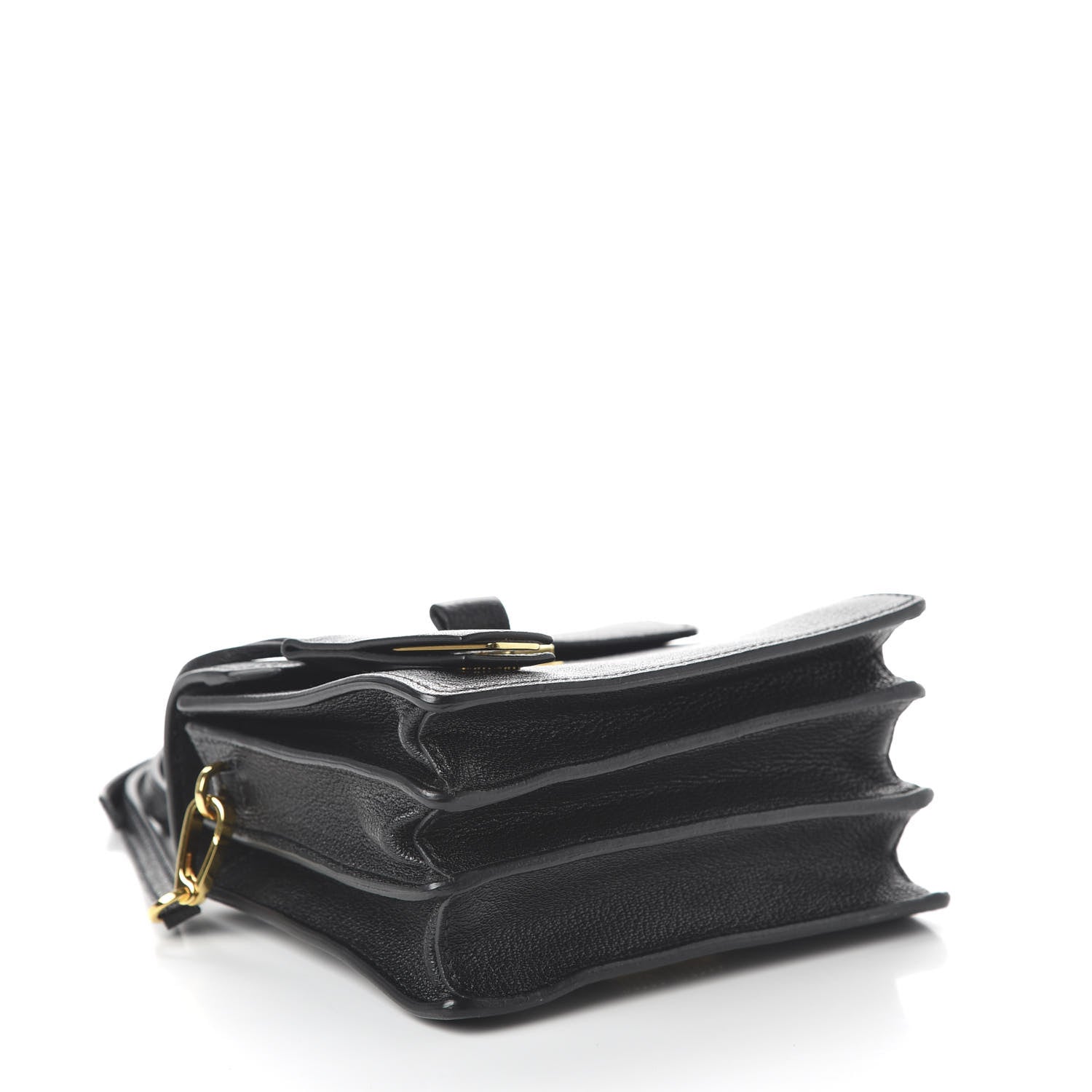 Miu Miu Goatskin Bandoliera Madras Shoulder Bag Black 4 of 9