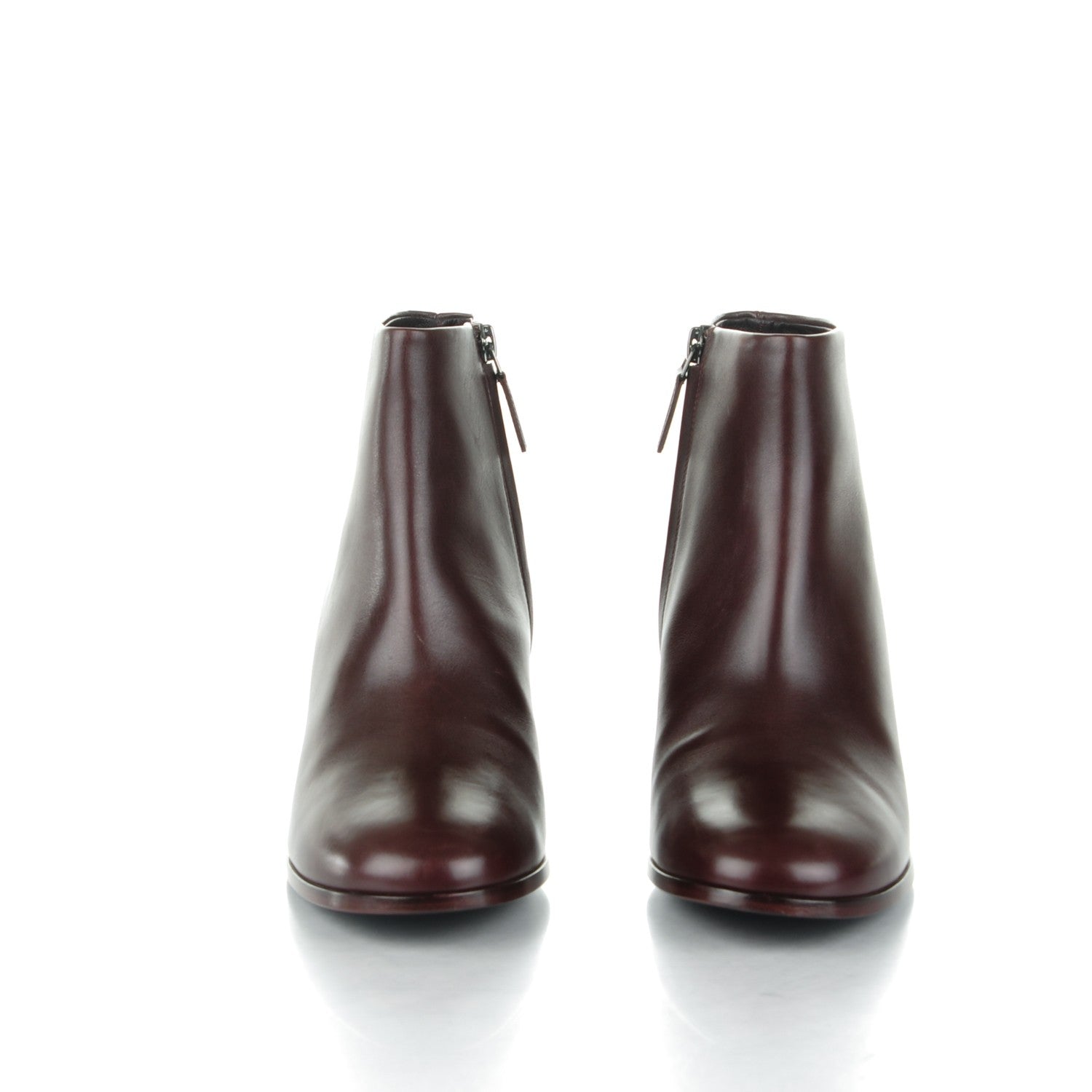 Chanel Lambskin CC Ankle Boots 38.5 Burgundy 2 of 8