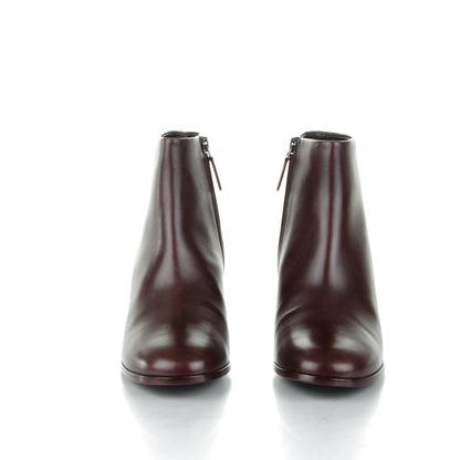 Chanel Lambskin CC Ankle Boots 38.5 Burgundy 2 of 8