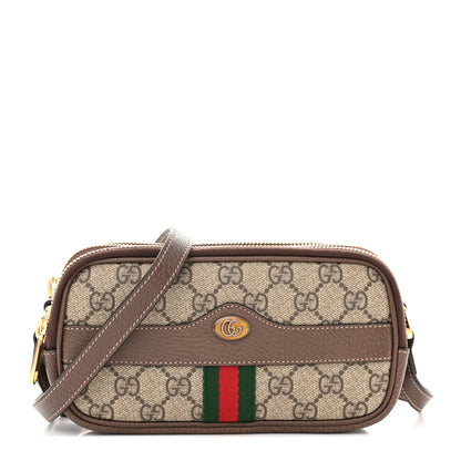 Gucci GG Supreme Monogram Web Mini Ophidia GG Bag Brown 1 of 10