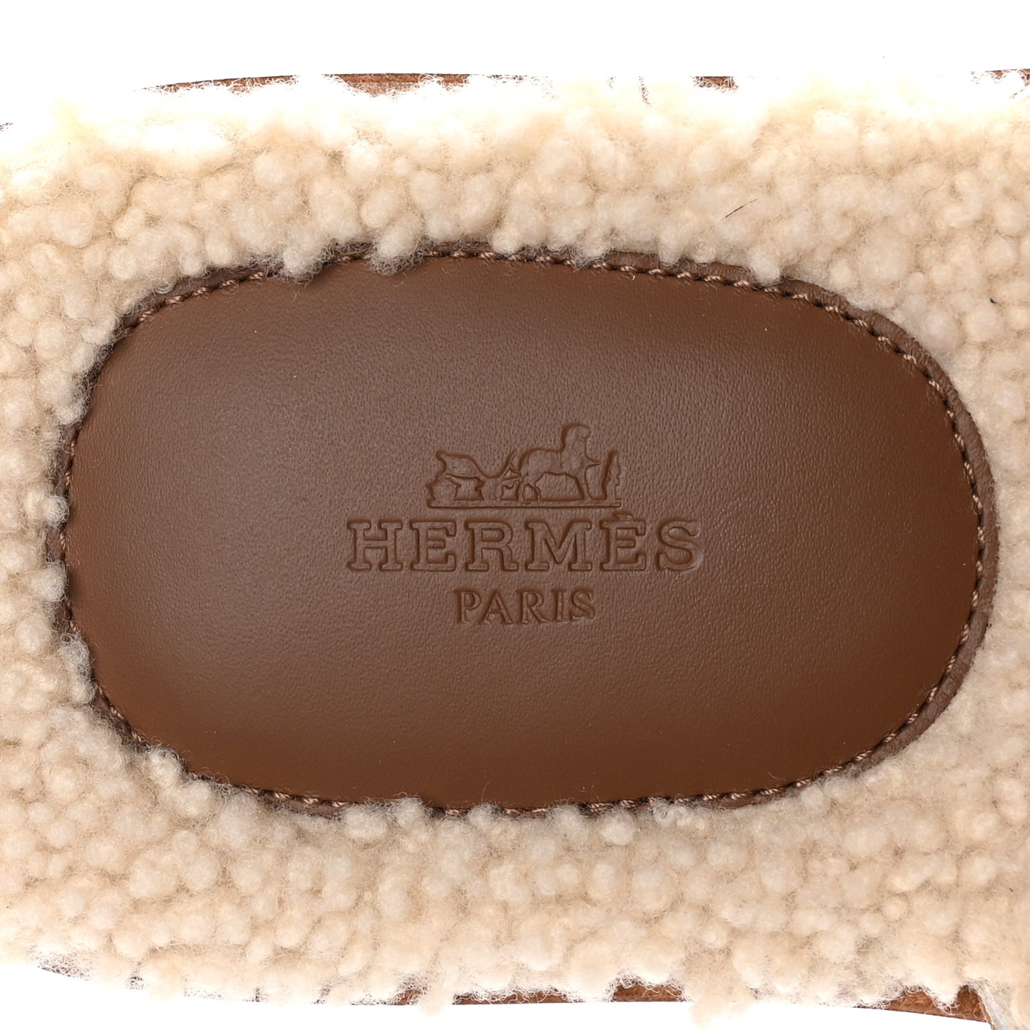 Suede Goatskin Shearling Mens Izmir Sandals 43.5 Marron Teck Ecru
