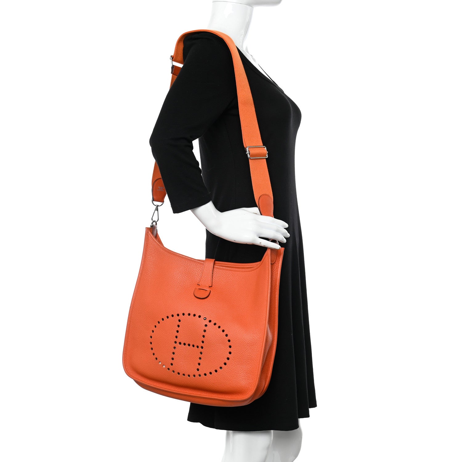 Hermes Taurillon Clemence Evelyne III GM Orange 2 of 12