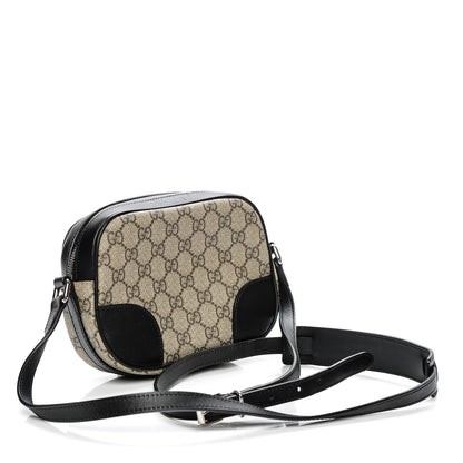 Gucci GG Supreme Monogram Web Small Shoulder Bag Black 3 of 9