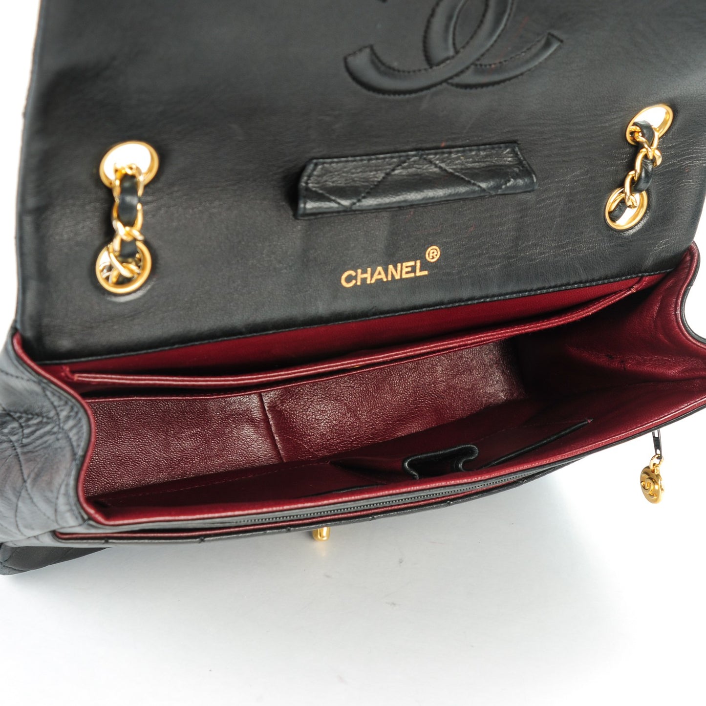 Lambskin Quilted Medium Single Flap Black