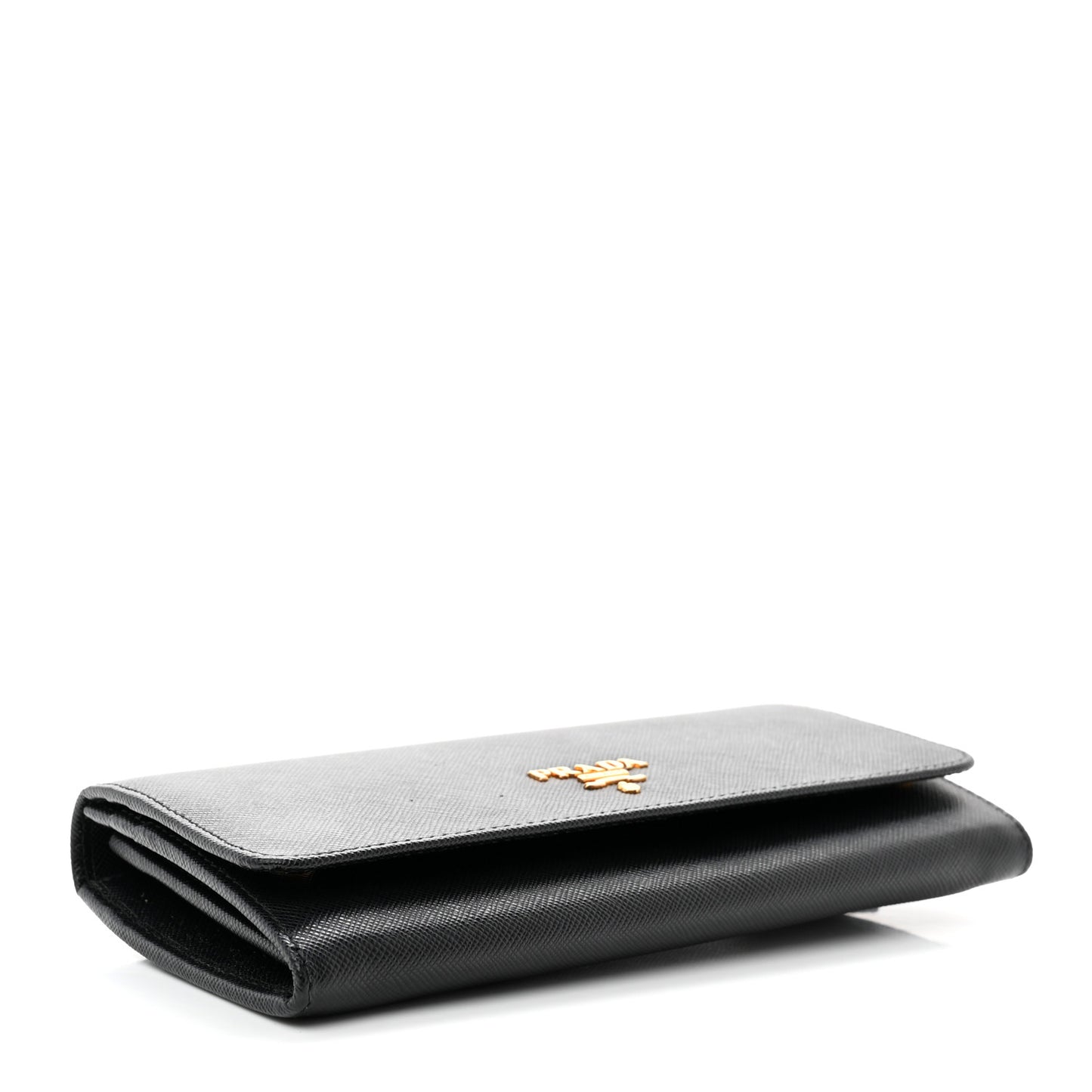 Saffiano Metal Continental Flap Wallet Black
