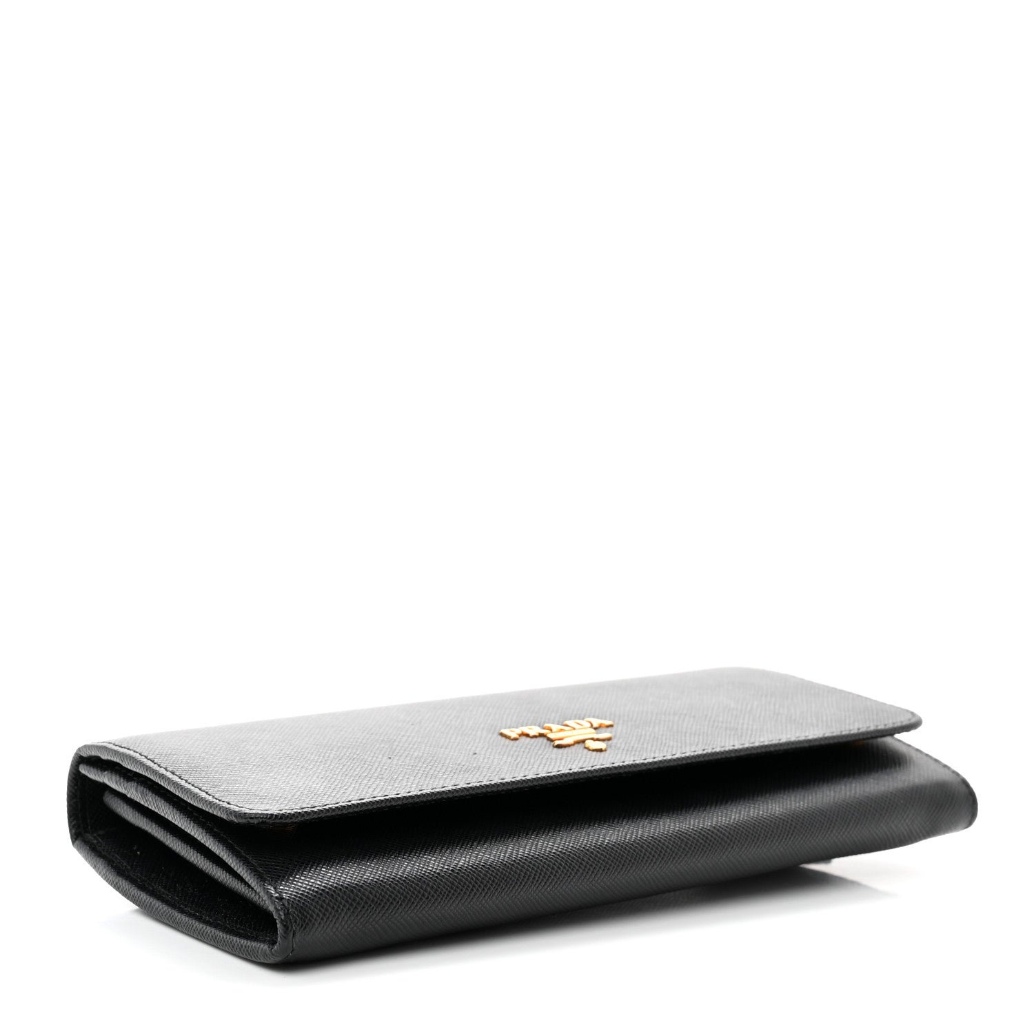 Prada Saffiano Metal Continental Flap Wallet Black 5 of 8
