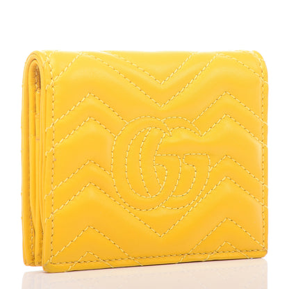 Gucci Calfskin Matelasse GG Marmont Card Case Stone Topaz 3 of 10