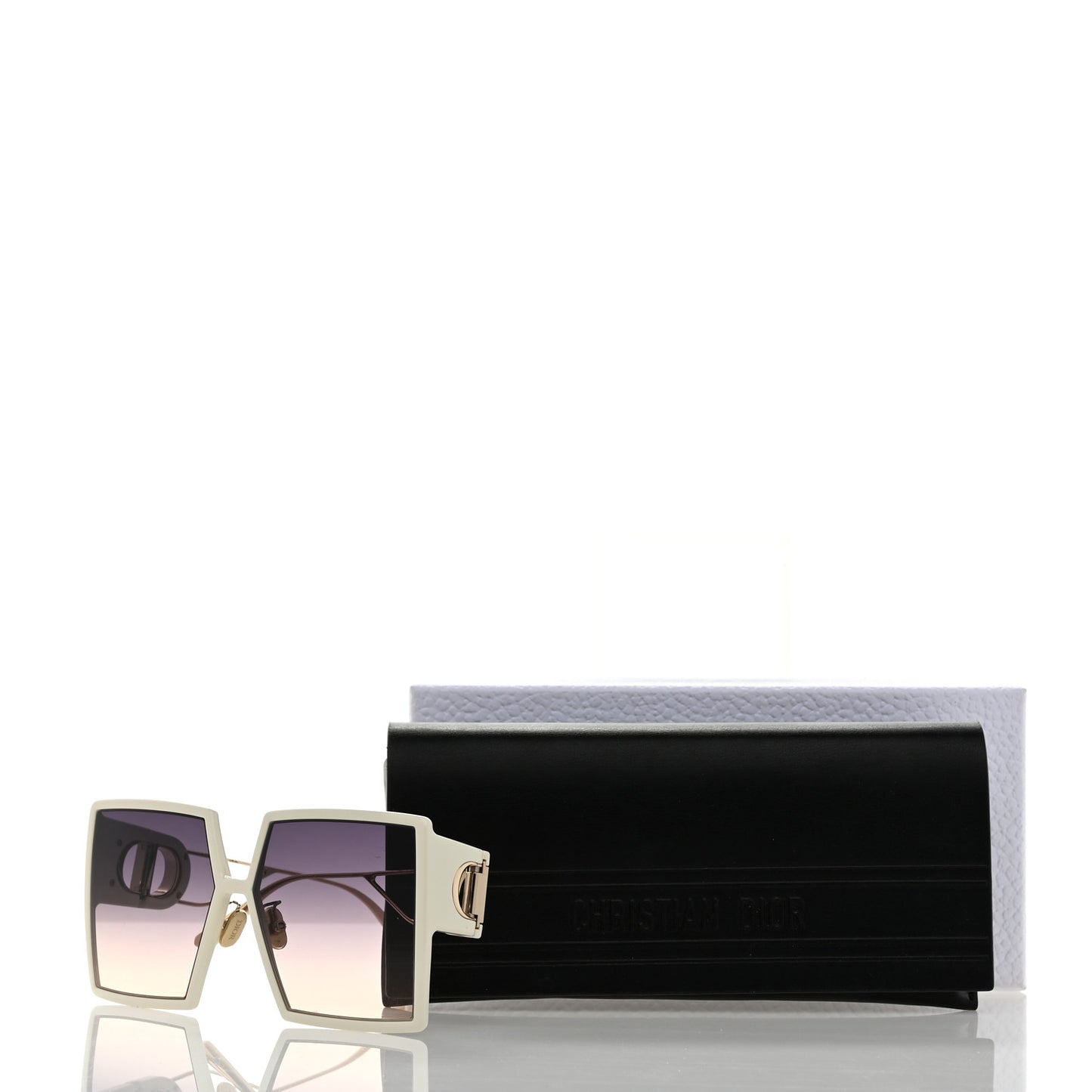 Square Mirrored 30 Montaigne Sunglasses White