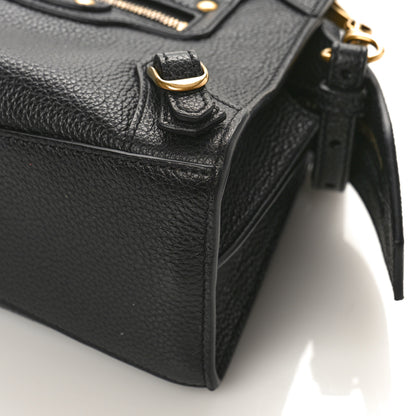 Balenciaga Grained Calfskin Neo Classic Gold Hardware Nano City Crossbody Black 8 of 8