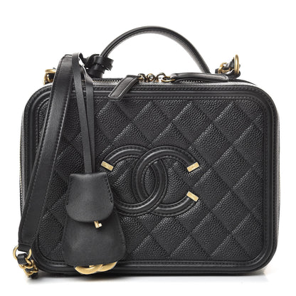 Chanel Caviar Quilted Medium CC Filigree Vanity Case Black 1 of 11