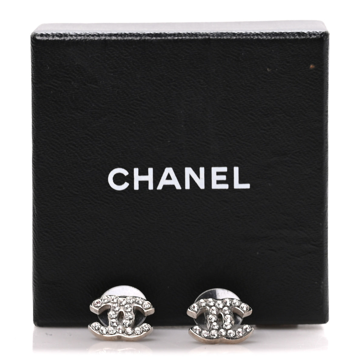 Chanel Crystal CC Earrings Silver 5 of 5